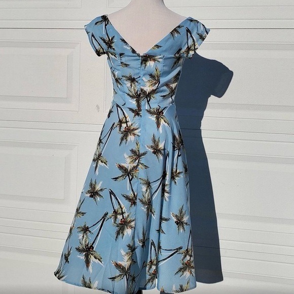 Havilland 40's Style Palm Tree Print Dress Retro - Picture 4 of 5